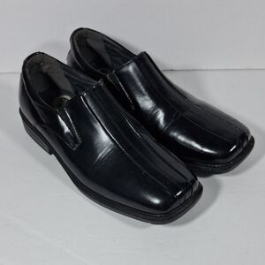 Deer Stags Black Slip-On Square-Toe Dress Loafers